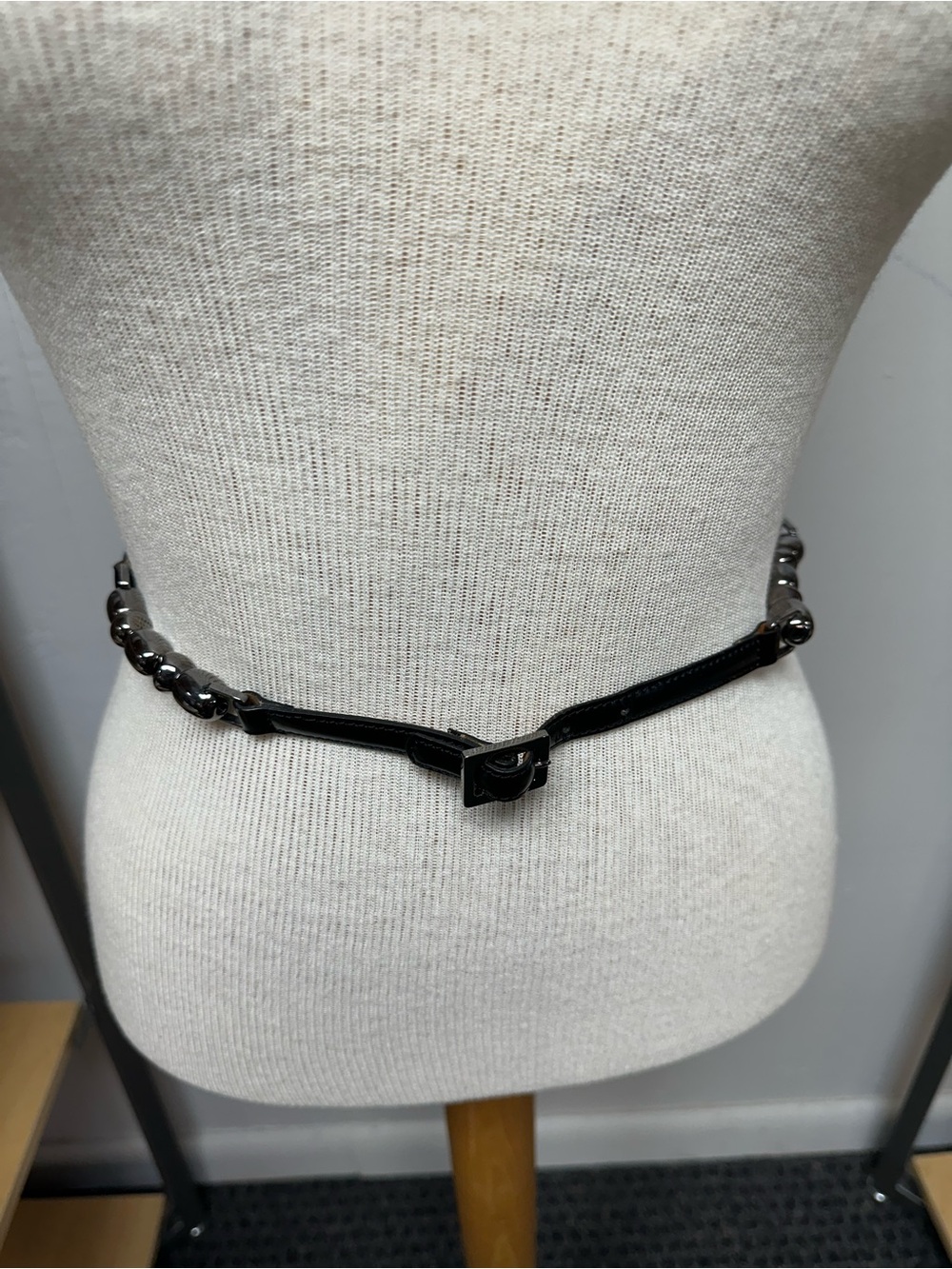 Dior Black Beaded Chain Waist Belt